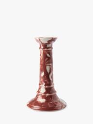 The Conran Shop Wardour Earthenware Candlestick, Burgundy - thumbnail 1