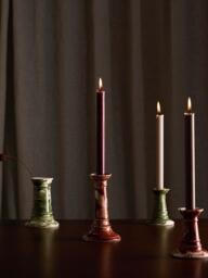 The Conran Shop Wardour Earthenware Candlestick, Burgundy - thumbnail 2