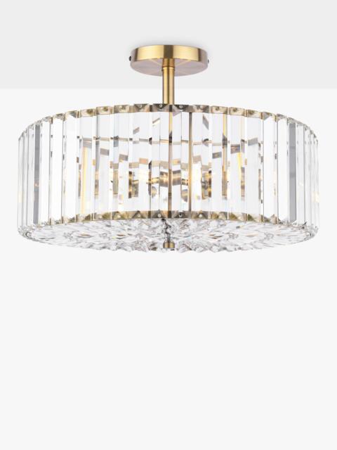 Laura Ashley Fernhurst Cut Glass Large Semi Flush Ceiling Light, Antique Brass - image 1