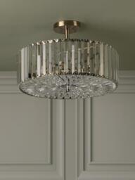 Laura Ashley Fernhurst Cut Glass Large Semi Flush Ceiling Light, Antique Brass - thumbnail 4