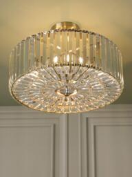 Laura Ashley Fernhurst Cut Glass Large Semi Flush Ceiling Light, Antique Brass - thumbnail 3