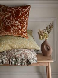 William Morris At Home Compton Velvet Cushion, Burnt Orange - thumbnail 3