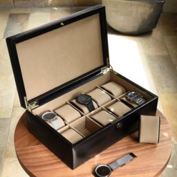 Dulwich Designs Windsor Leather 10 Piece Watch Box - thumbnail 3