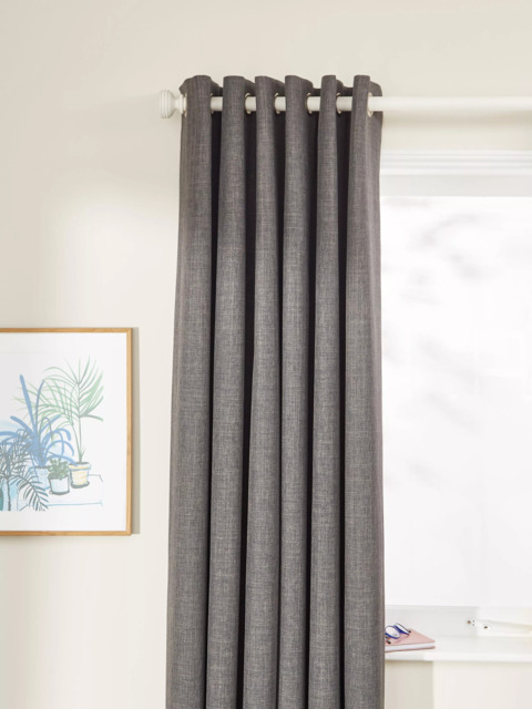John Lewis Textured Weave Pair Blackout Lined Eyelet Curtains - image 1