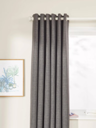 John Lewis Textured Weave Pair Blackout Lined Eyelet Curtains - thumbnail 1