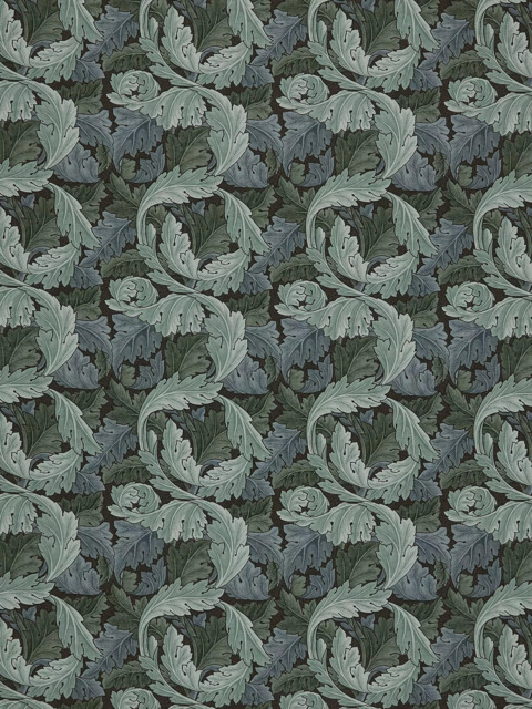William Morris At Home Acanthus Velvet Made to Measure Curtains or Roman Blind, Flint - image 1