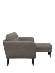 John Lewis Arlo RHF Chaise Leather Sofa, Dark Leg - thumbnail 3