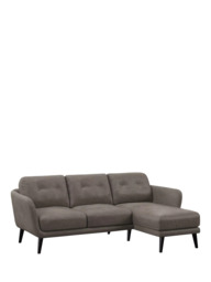 John Lewis Arlo RHF Chaise Leather Sofa, Dark Leg - thumbnail 1
