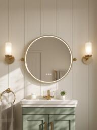 John Lewis Haworth Touch Control Illuminated Circular Bathroom Mirror - thumbnail 2
