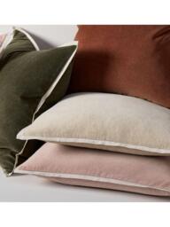 West Elm Classic Cotton Velvet Cushion Cover, Sand - thumbnail 3