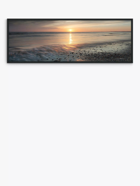 John Lewis Mike Shepherd 'Ebb & Flow' Framed Canvas Print, 44 x 124cm, Orange/Multi - image 1