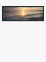 John Lewis Mike Shepherd 'Ebb & Flow' Framed Canvas Print, 44 x 124cm, Orange/Multi