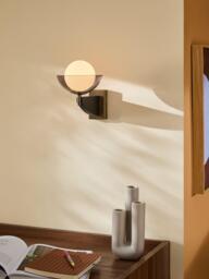 MADE Layla Glass Orb Wall Light, Black - thumbnail 5