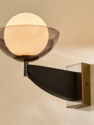 MADE Layla Glass Orb Wall Light, Black - thumbnail 4