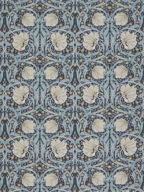 William Morris At Home Pimpernel Velvet Made to Measure Curtains or Roman Blind, Indigo - image 1