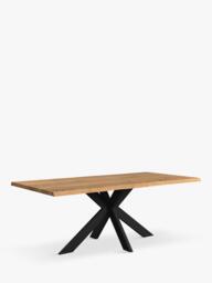 John Lewis Ripley Fixed Dining Table, Natural Edge, Solid Oak Natural Oil - thumbnail 1