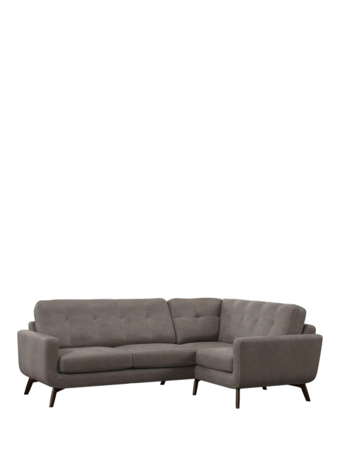 John Lewis Barbican RHF Chaise Leather Corner Sofa, Dark Leg - image 1