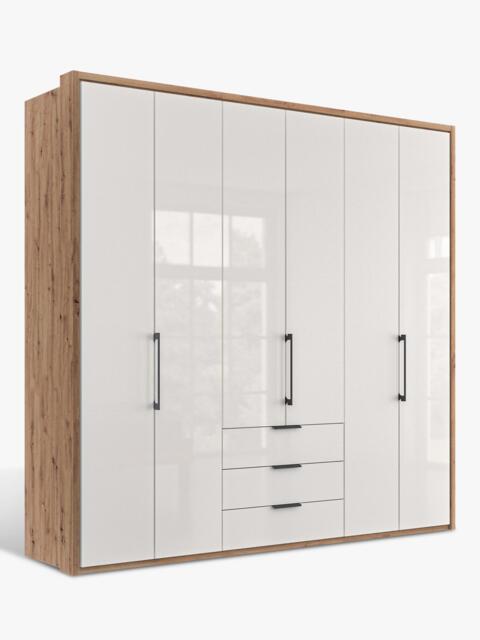 John Lewis Osaka 2.25m Bi-Fold Wardrobe with 6 Glass Doors & 3 Glass Drawers - image 1