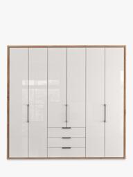 John Lewis Osaka 2.25m Bi-Fold Wardrobe with 6 Glass Doors & 3 Glass Drawers - thumbnail 4