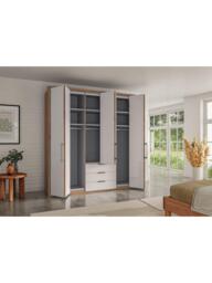 John Lewis Osaka 2.25m Bi-Fold Wardrobe with 6 Glass Doors & 3 Glass Drawers - thumbnail 3