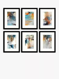 John Lewis Natasha Barnes Painterly Abstract Framed Print & Mount, Set of 6, 43.5 x 33.5cm, Multi - thumbnail 1