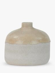 Neptune Leven Round Stoneware Bud Vase, H18cm, Off White
