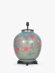 Jenny Worrall Coral Peonies Glass Lamp Base, Blue, H41.5cm - thumbnail 2