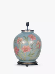 Jenny Worrall Coral Peonies Glass Lamp Base, Blue, H41.5cm - thumbnail 1