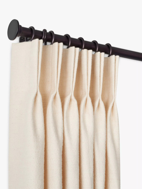John Lewis Select Classic Curtain Pole with Rings and Disc Finial, Wall Fix, Dia.25mm - image 1