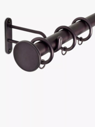 John Lewis Select Classic Curtain Pole with Rings and Disc Finial, Wall Fix, Dia.25mm - thumbnail 4