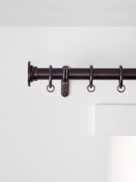John Lewis Select Classic Curtain Pole with Rings and Disc Finial, Wall Fix, Dia.25mm - thumbnail 3