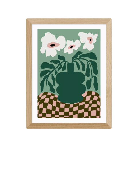 EAST END PRINTS Miho Art Studio 'Bold Blossom Pottery' Framed Print