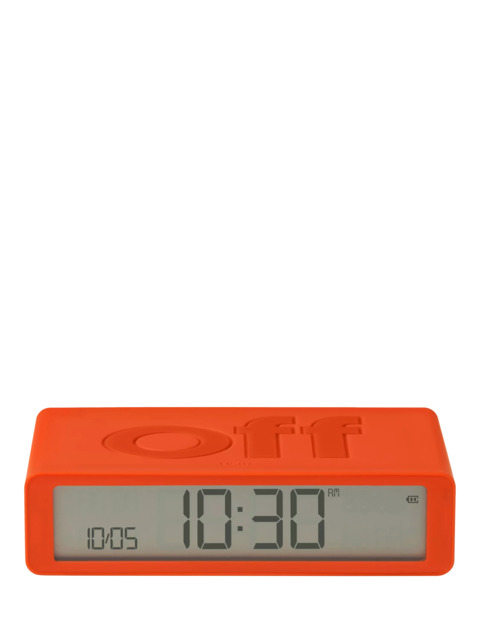 Lexon Flip Classic LCD Digital Alarm Clock, Orange - image 1