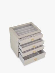 Stackers Glass Lid 4 Drawer Jewellery Box - thumbnail 2