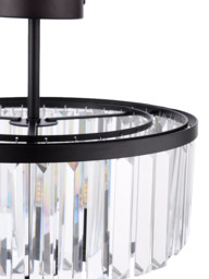 Laura Ashley Elkwood Semi-Flush Chandelier Ceiling Light, Black/Clear - thumbnail 5
