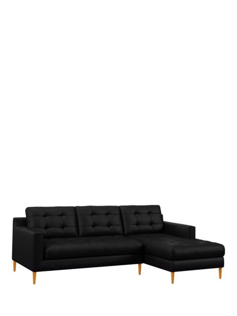 John Lewis Draper II RHF Chaise Leather Sofa, Light Leg - image 1
