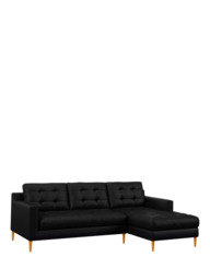 John Lewis Draper II RHF Chaise Leather Sofa, Light Leg - thumbnail 1