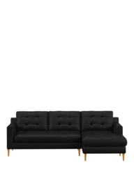 John Lewis Draper II RHF Chaise Leather Sofa, Light Leg - thumbnail 5