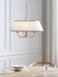 John Lewis Trevelyan Pendant Ceiling Light, Antique Brass/Avocado - thumbnail 2