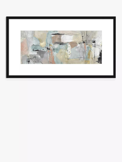 John Lewis Natasha Barnes Pastels Styrene Lines Abstract Framed Print & Mount, 64.5 x 114.5cm, Multi - image 1