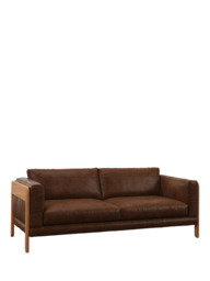 John Lewis Nest Grand 4 Seater Leather Sofa, Light Leg - thumbnail 1