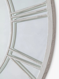 Roman Numeral Clock Style Metal Frame Indoor/Outdoor Wall Mirror, 85cm, White - thumbnail 5
