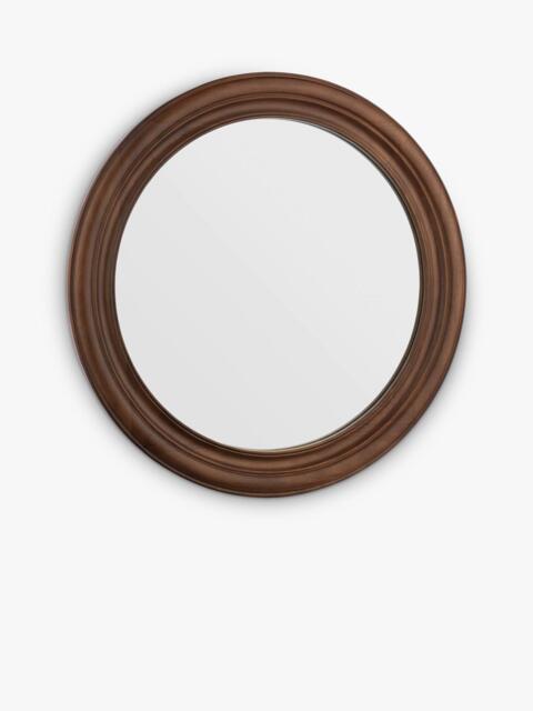 Laura Ashley Tate Round Wood Wall Mirror, 60cm, Dark Stain - image 1