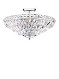 Laura Ashley Vienna Crystal Uplighter Flush Ceiling Light, Polished Chrome - thumbnail 4