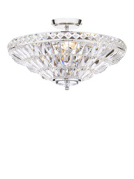 Laura Ashley Vienna Crystal Uplighter Flush Ceiling Light, Polished Chrome - thumbnail 1