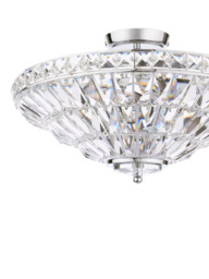 Laura Ashley Vienna Crystal Uplighter Flush Ceiling Light, Polished Chrome - thumbnail 6