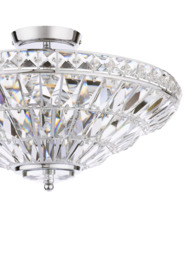 Laura Ashley Vienna Crystal Uplighter Flush Ceiling Light, Polished Chrome - thumbnail 5
