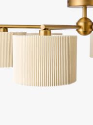 John Lewis Rosso 6 Arm Semi Flush Ceiling Light, Antique Brass - thumbnail 4