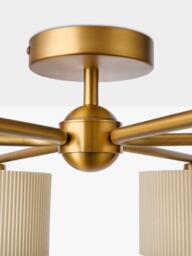 John Lewis Rosso 6 Arm Semi Flush Ceiling Light, Antique Brass - thumbnail 5