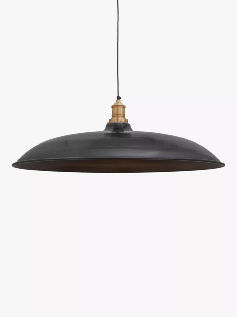 Industville Brooklyn Bowl Pendant Ceiling Light, Pewter/Brass - image 1